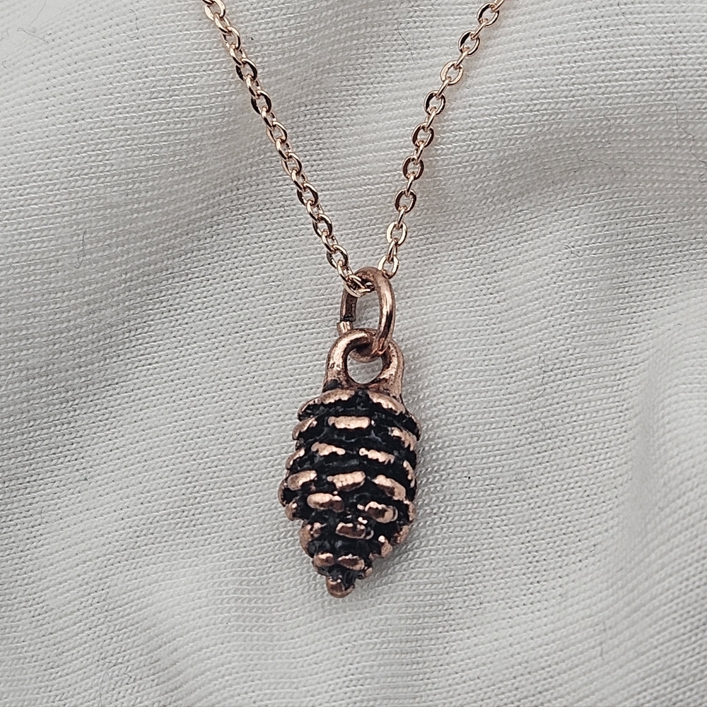 Rose Gold Pinecone Necklace - Picture 3 of 5